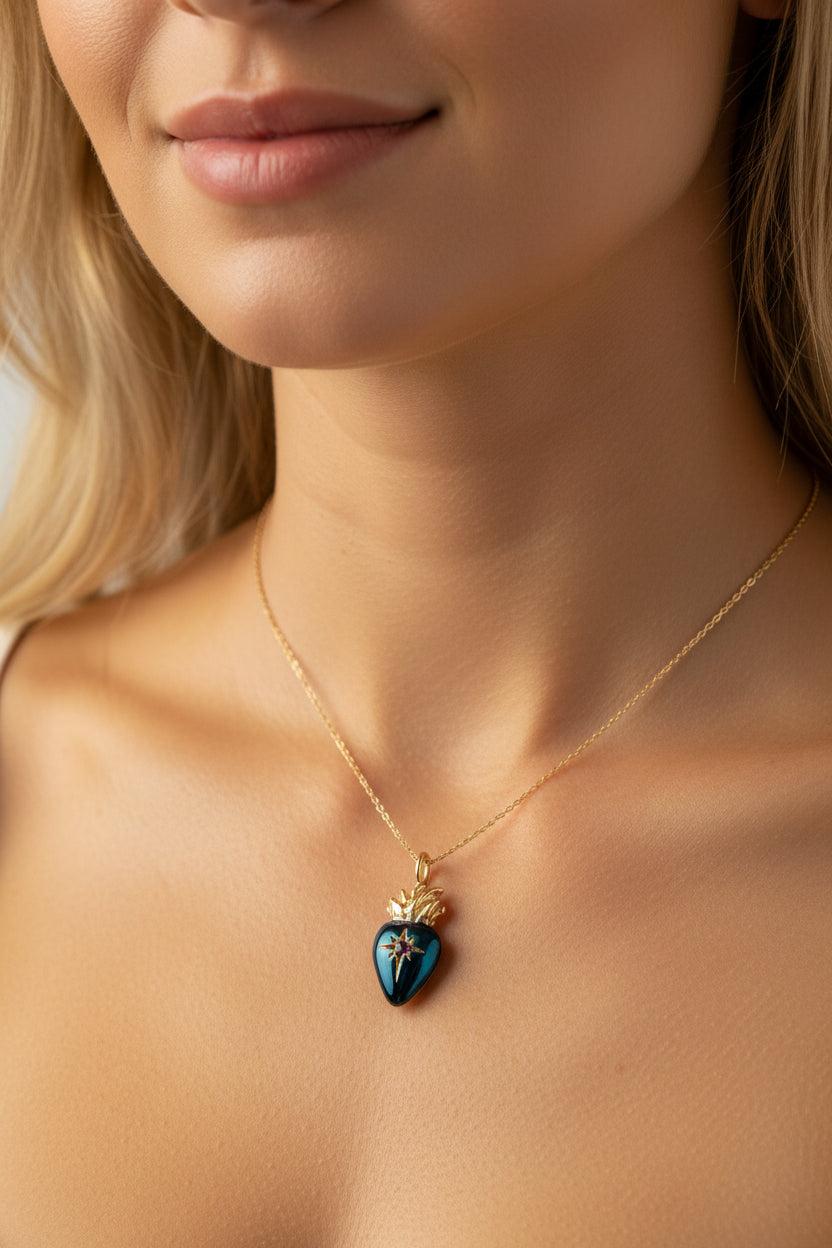 Rhodium Plated Heart Charm