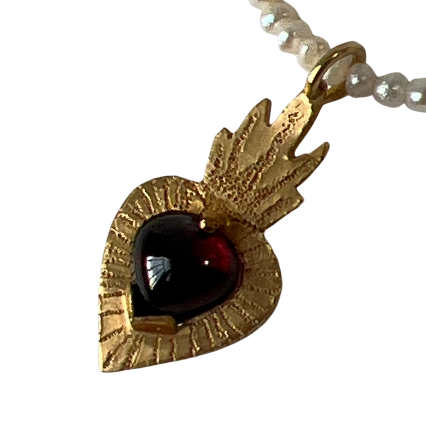 Garnet and Pearl Necklace