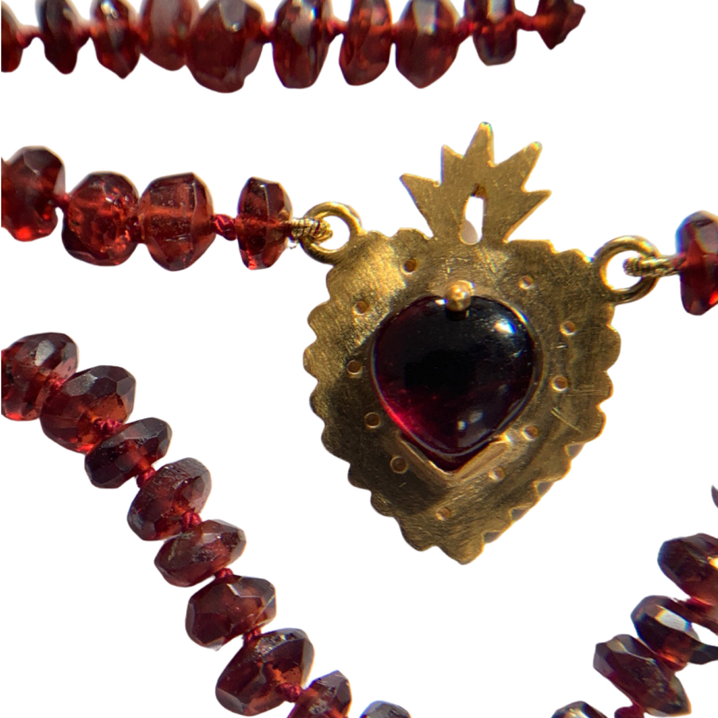 Large Garnet Knotted Necklace