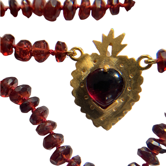 Large Garnet Knotted Necklace