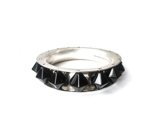 Silver and Onyx Kinetic Braclet