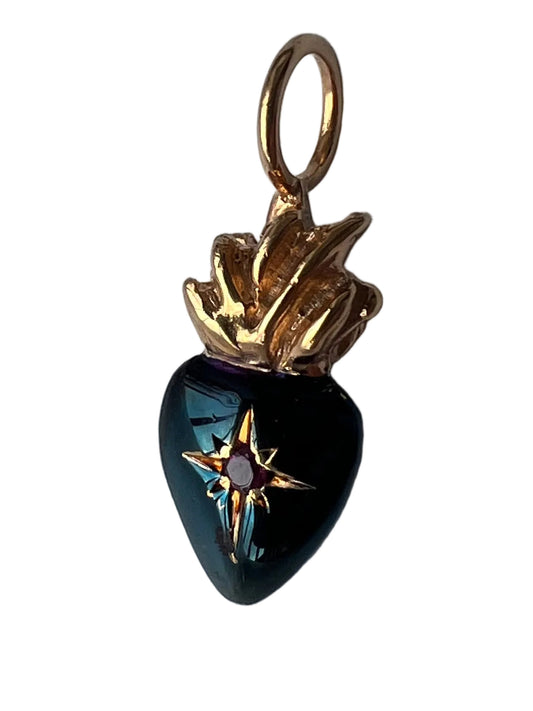 Rhodium Plated Heart Charm