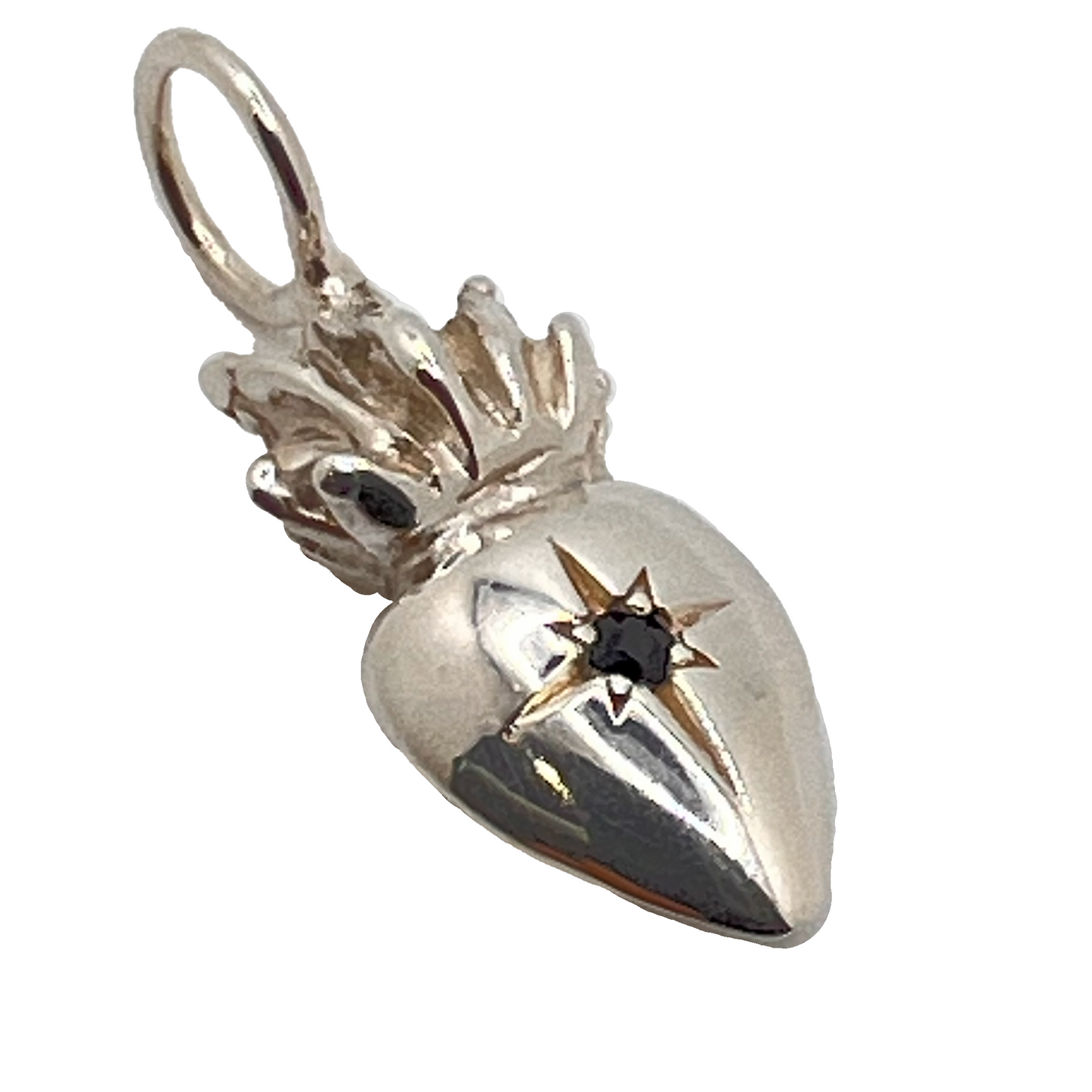 North Star Silver Double Sided Silver Heart Charm